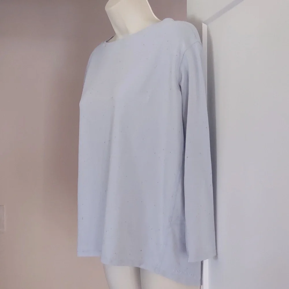 lululemon Light Blue Speckled 3/4 Sleeve Tee - Picture 6 of 8